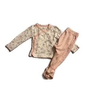 Honest Baby Organic Cotton 2-Piece Kimono Wrap Top and Footed Pant Set in Pink F